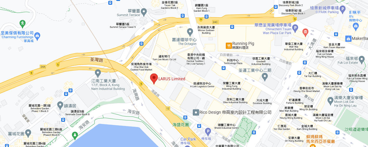 Larus Limited Hong Kong map